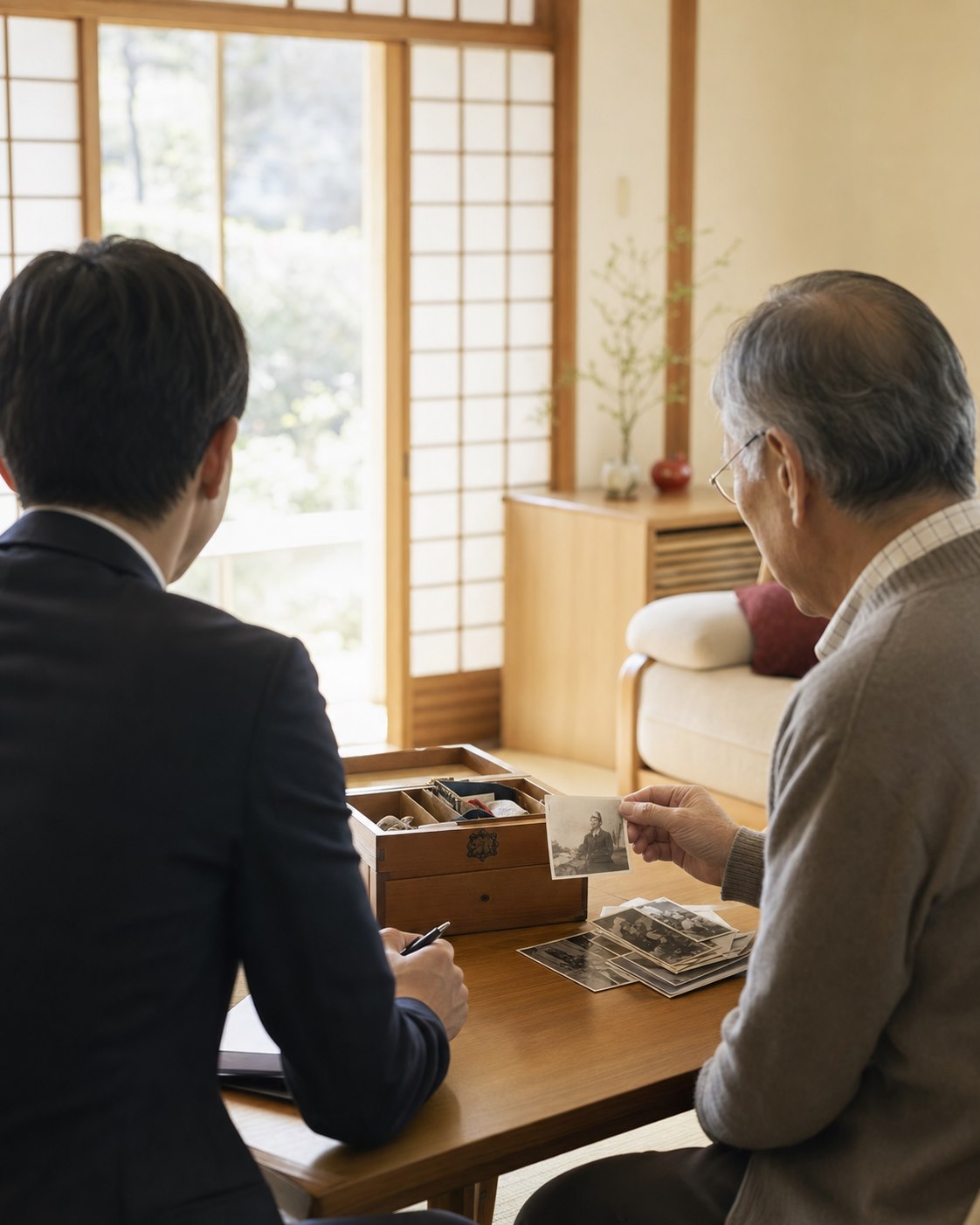 依頼内容を相談する様子